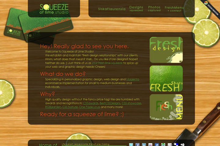Squeeze of Lime Studio website preview